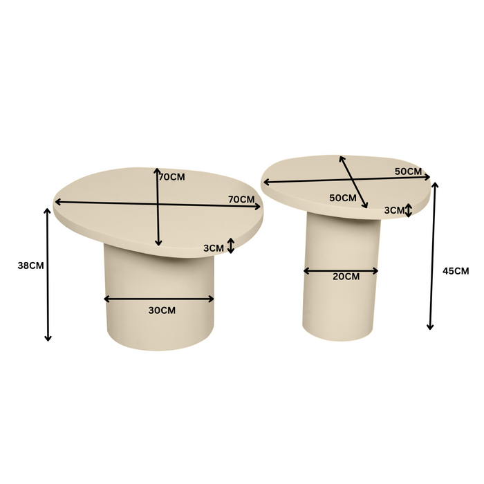 STARFURN Salontafel Mirre | Sand 70x56x38 cm-Salontafels-Starfurn