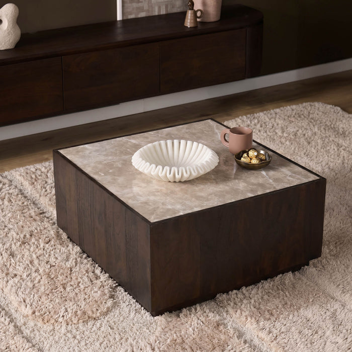 STARFURN Salontafel Moos Bruin Mangohout 80 cm 80x80x40 cm-Salontafels-Starfurn