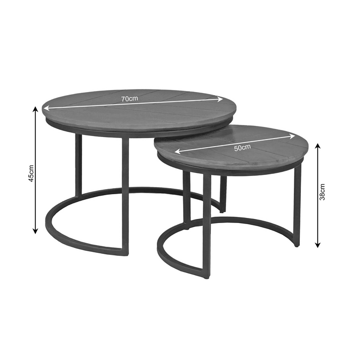 STARFURN Salontafel Otik Bruin Metaal 70 cm 70x70x45 cm-Salontafels-Starfurn