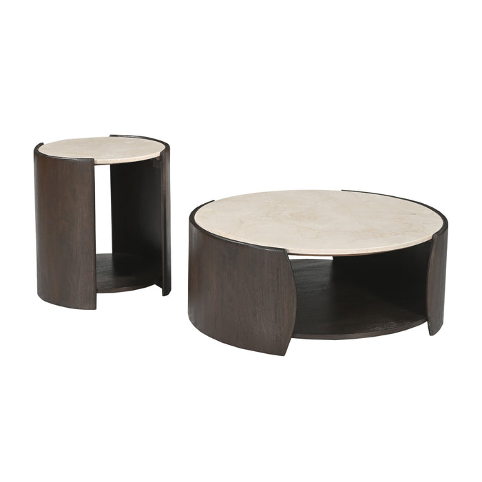STARFURN Salontafel Rune Botticino marmer 80 cm-Salontafels-Starfurn