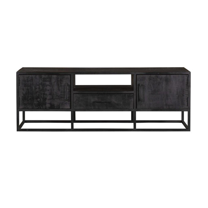 STARFURN TV-meubel Tv meubel Denver Zwart 145 cm Mangohout en staal-TV-meubels-Starfurn