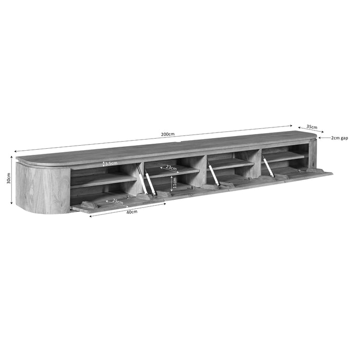 TV cabinet Excellent Natural - 200 cm