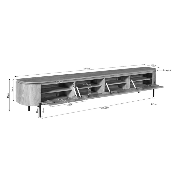 STARFURN TV-meubel Tv meubel Excellent Taupe 200 cm 200x30x35 cm