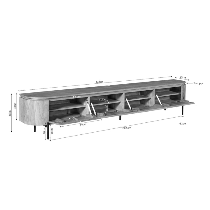 STARFURN TV-meubel Tv meubel Excellent Taupe 240 cm 240x30x35 cm