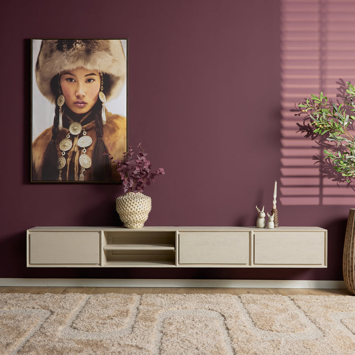 Schwebendes TV-Möbel Ambiance Natur - 120 cm