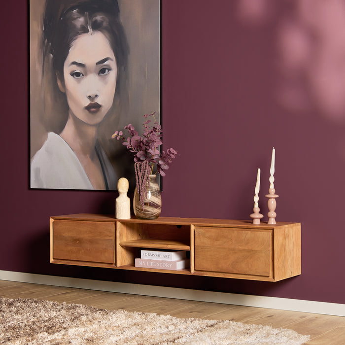 Schwebendes TV-Möbel Ambiance Natur - 120 cm