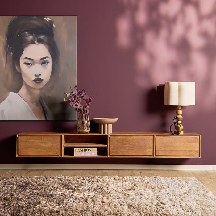 Schwebendes TV-Möbel Ambiance Natur - 120 cm