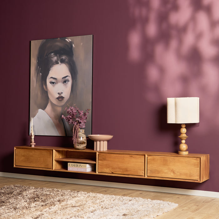 Schwebendes TV-Möbel Ambiance Natur - 120 cm
