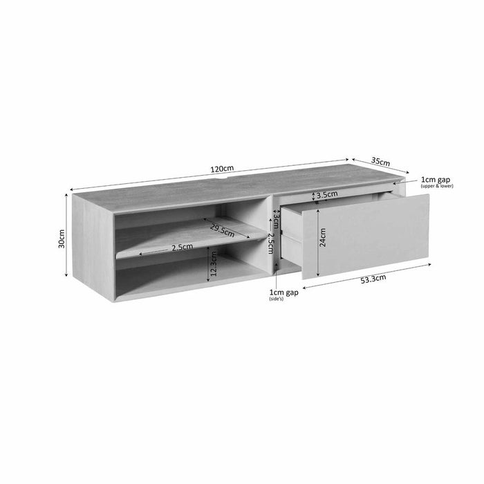 STARFURN TV-meubel Zwevend tv meubel Ambiance Taupe 120 cm 120x30x35 cm-TV-meubels-Starfurn