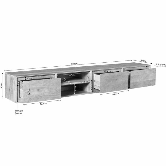 STARFURN TV-meubel Zwevend tv meubel Ambiance Taupe 200 cm 200x30x35 cm-TV-meubels-Starfurn