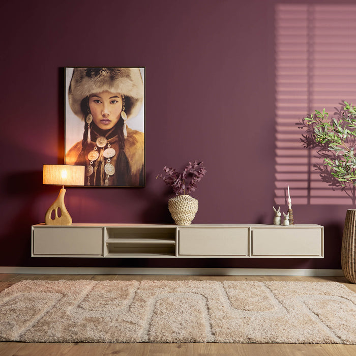 Schwebendes TV-Möbel Ambiance Sand - 240 cm