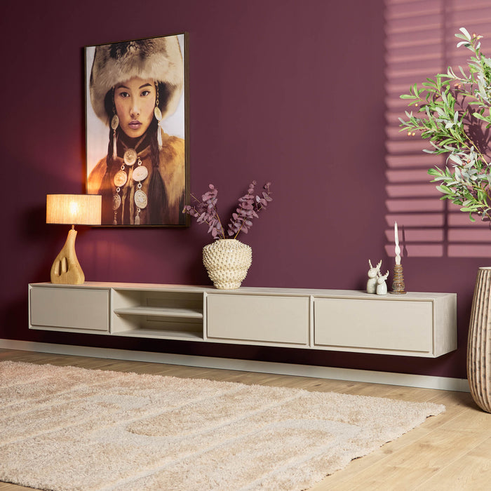 Schwebendes TV-Möbel Ambiance Sand - 240 cm