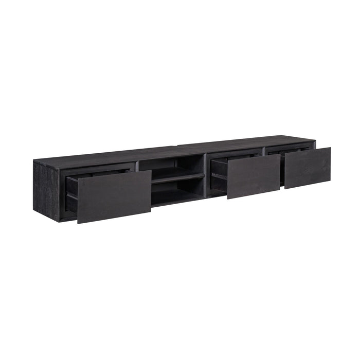 Schwebendes TV-Möbel Ambiance Schwarz - 200 cm