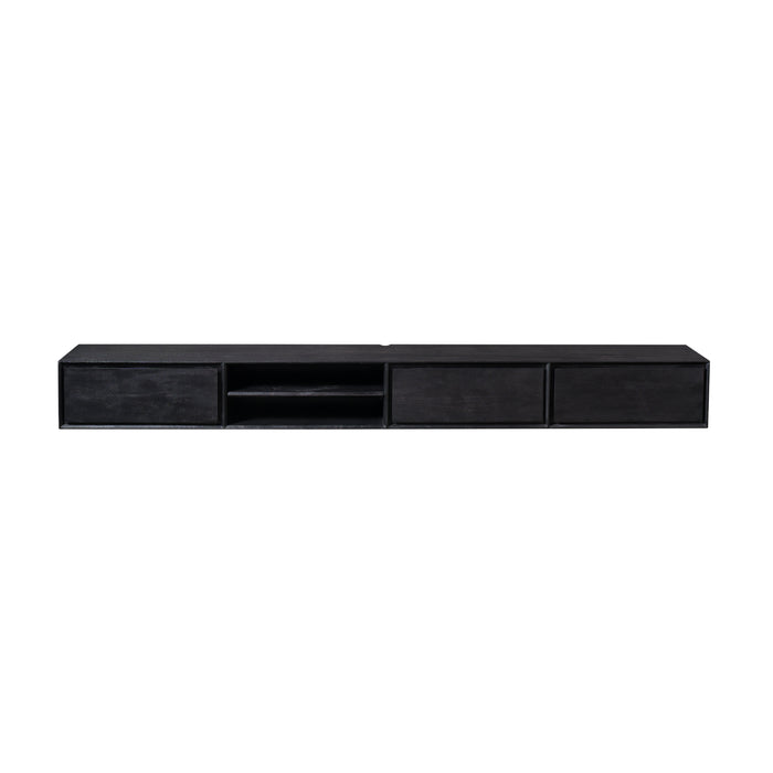 Schwebendes TV-Möbel Ambiance Schwarz – 280 cm