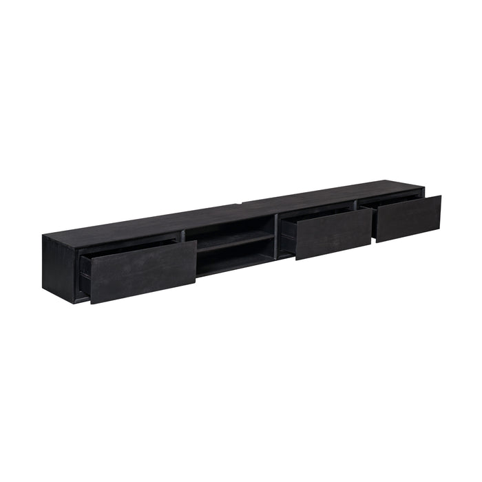 Schwebendes TV-Möbel Ambiance Schwarz – 280 cm
