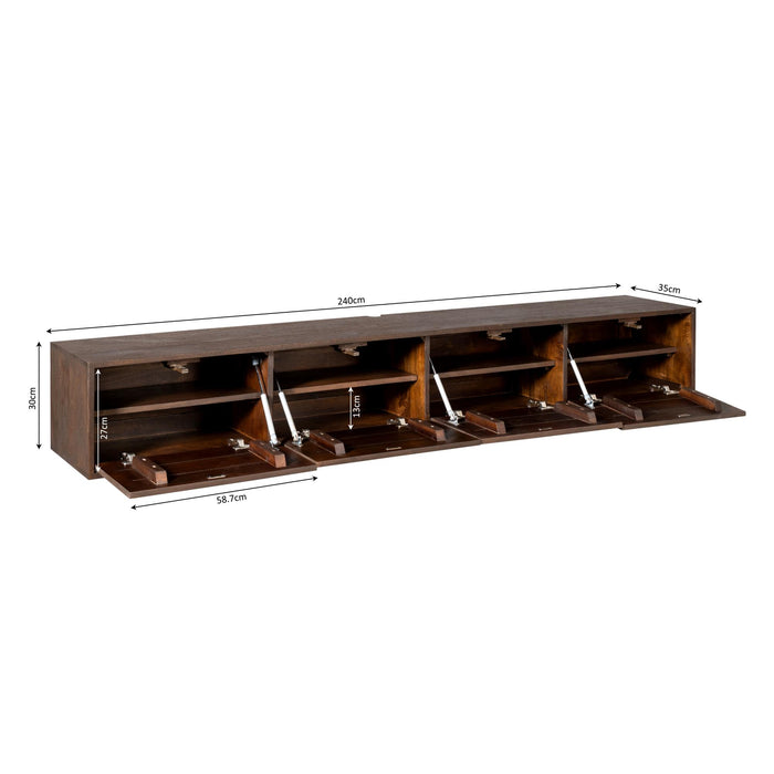 STARFURN TV-meubel Zwevend tv meubel Vision Bruin 240 cm 240x30x35 cm