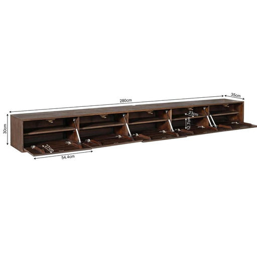STARFURN TV-meubel Zwevend tv meubel Vision Bruin 280 cm 280x30x35 cm-TV-meubels-Starfurn