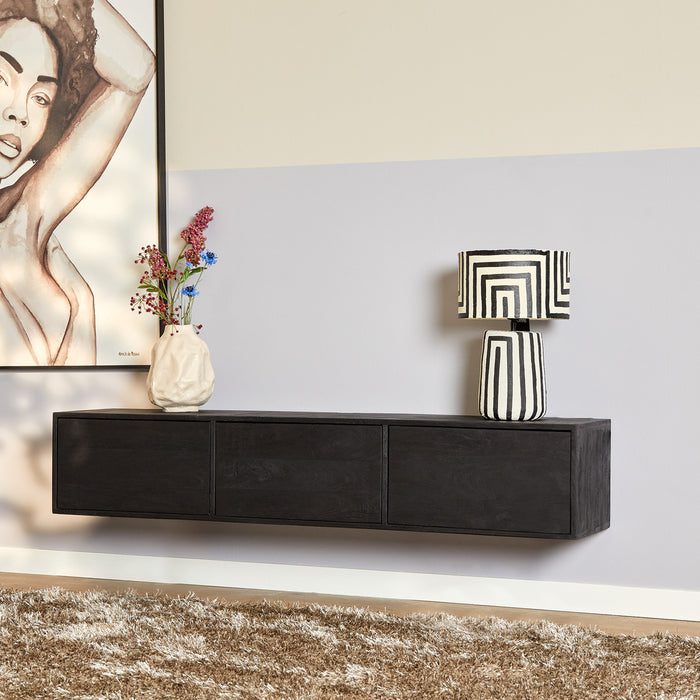 STARFURN TV-meubel Zwevend tv meubel Vision Zwart 160 cm 160x30x35 cm-TV-meubels-Starfurn