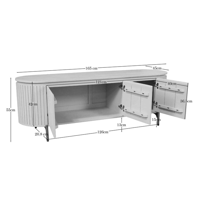 STARFURN Tv meubel Solana Zand Mangohout 165 cm-TV-meubels-Starfurn