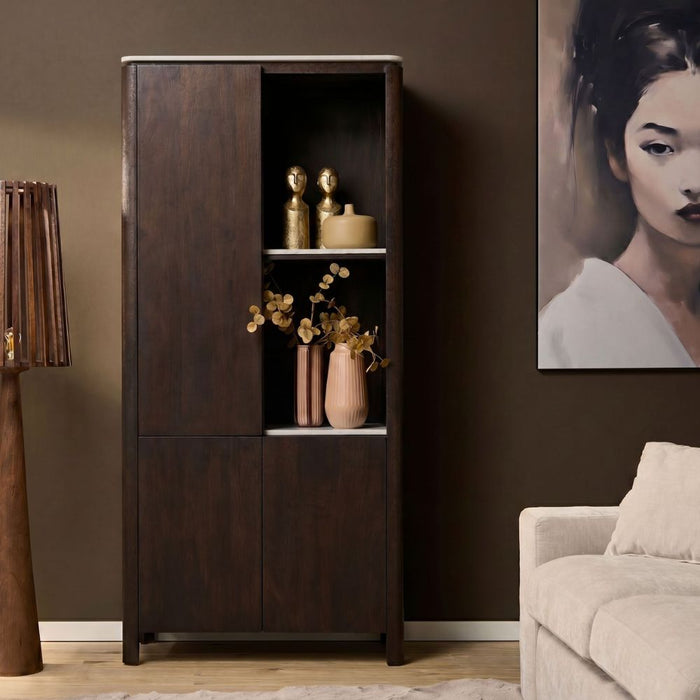 STARFURN Vakkenkast Dallas Bruin Mangohout 90 cm-Opbergkasten-Starfurn