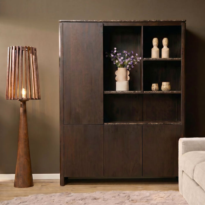 STARFURN Vakkenkast XL Dallas Bruin Mangohout 160 cm-Opbergkasten-Starfurn