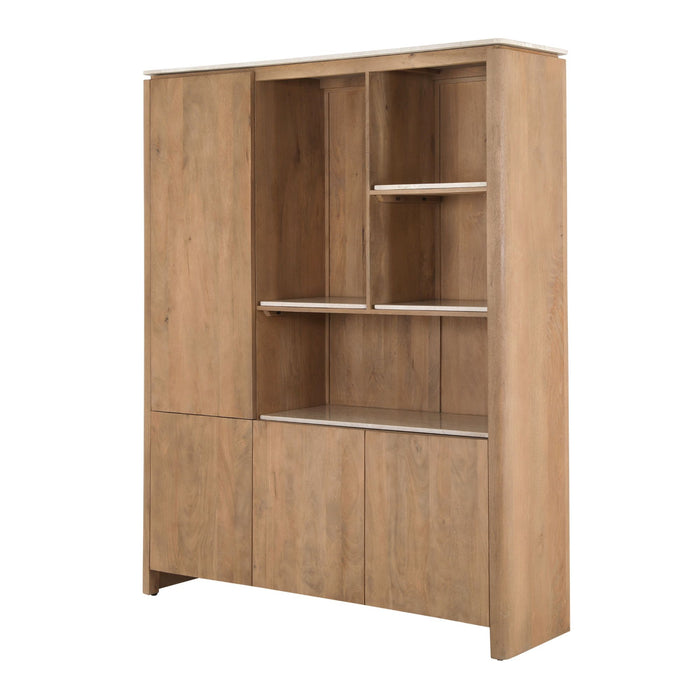 STARFURN Vakkenkast XL Dallas Naturel Mangohout 160 cm-Opbergkasten-Starfurn