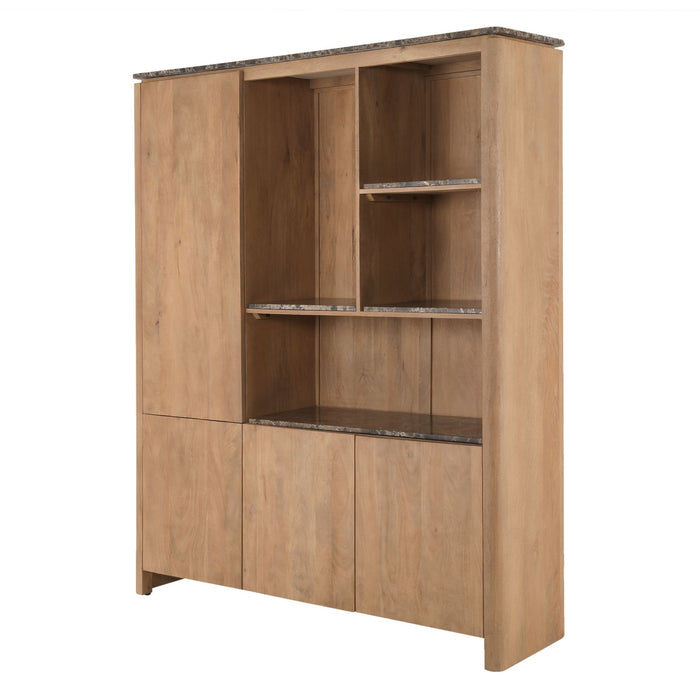 STARFURN Vakkenkast XL Dallas Naturel Mangohout 160 cm-Opbergkasten-Starfurn