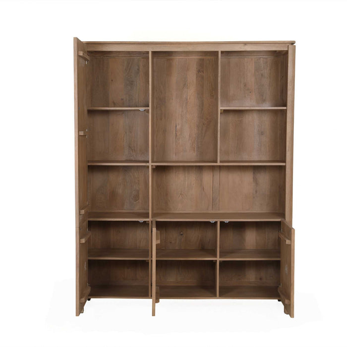 STARFURN Vakkenkast XL Dallas Naturel Mangohout 160 cm-Opbergkasten-Starfurn