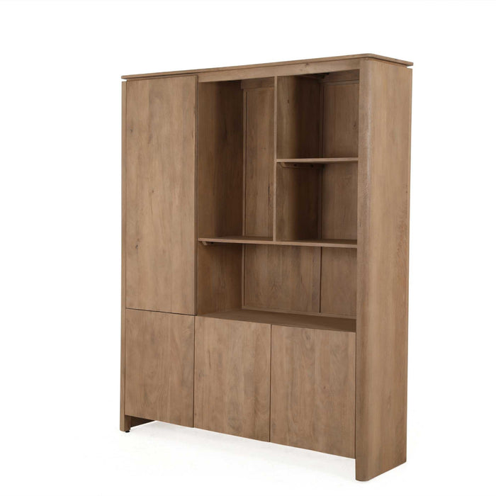 STARFURN Vakkenkast XL Dallas Naturel Mangohout 160 cm-Opbergkasten-Starfurn