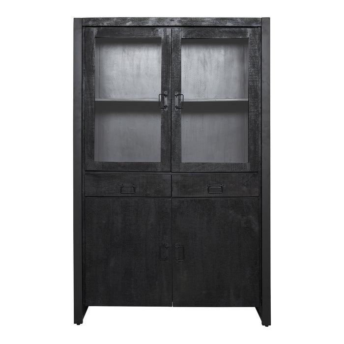 STARFURN Vitrinekast Boaz Zwart 115 cm 115x45x180 cm-Vitrinekasten-Starfurn