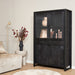 STARFURN Vitrinekast Boaz Zwart 115 cm 115x45x180 cm-Vitrinekasten-Starfurn