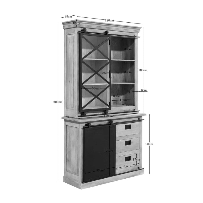 STARFURN Vitrinekast Fresno | 120 cm-Vitrinekasten-Starfurn