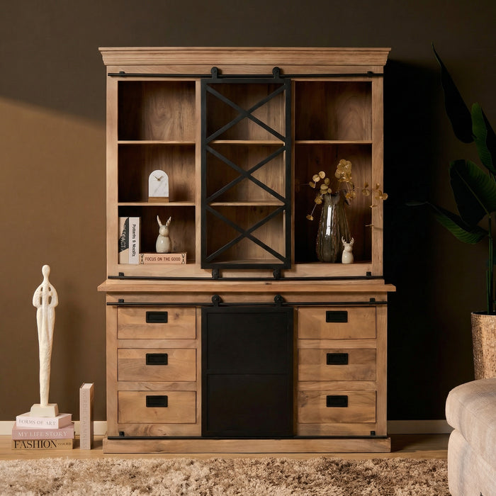 STARFURN Vitrinekast Fresno 160 cm 160x45x220 cm-Vitrinekasten-Starfurn