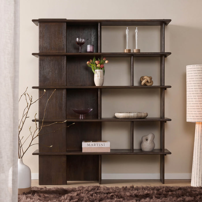 STARFURN Wandkast Lina Mangohout Bruin 150 cm-Boekenkasten-Starfurn
