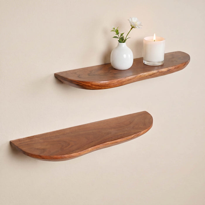 STARFURN Wandplank Live Edge Naturel Acaiahout 60x20 cm-Wandplanken-Starfurn