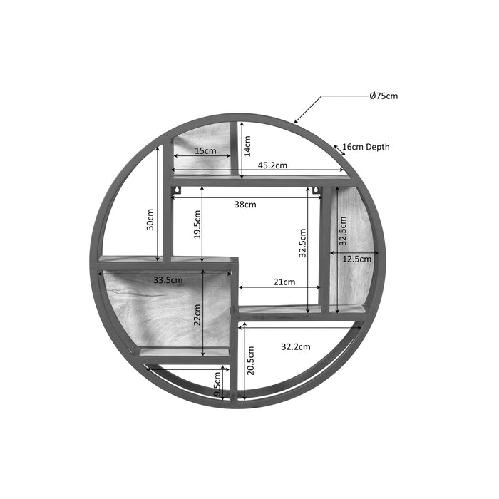 STARFURN Wandrek Dakota | 75 cm | Rond-Wandplanken-Starfurn