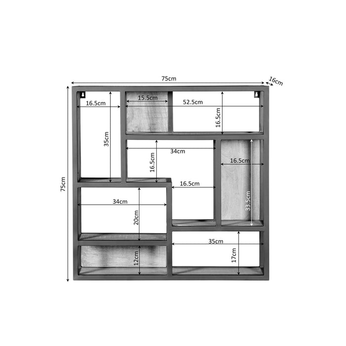 STARFURN Wandrek Dakota | 75 cm | Vierkant-Wandplanken-Starfurn