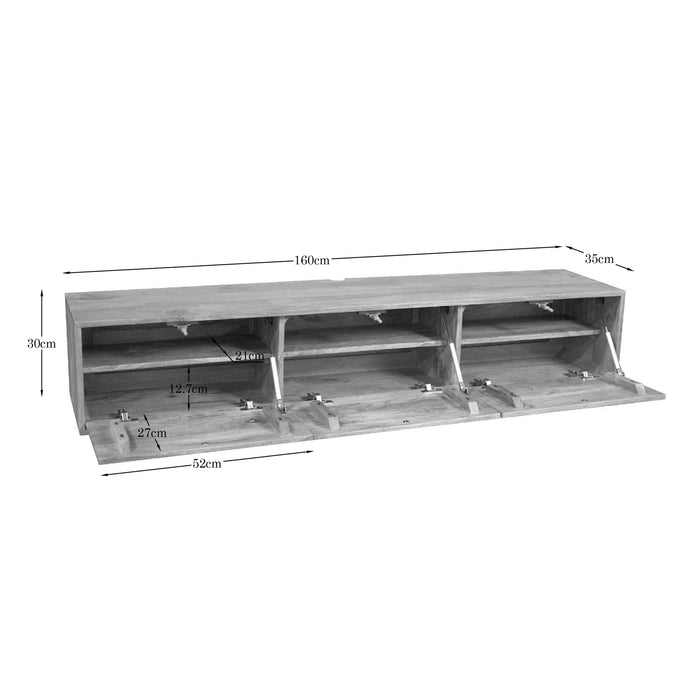 STARFURN Zwevend tv meubel Vision Licht mango | 160 cm-TV-meubels-Starfurn