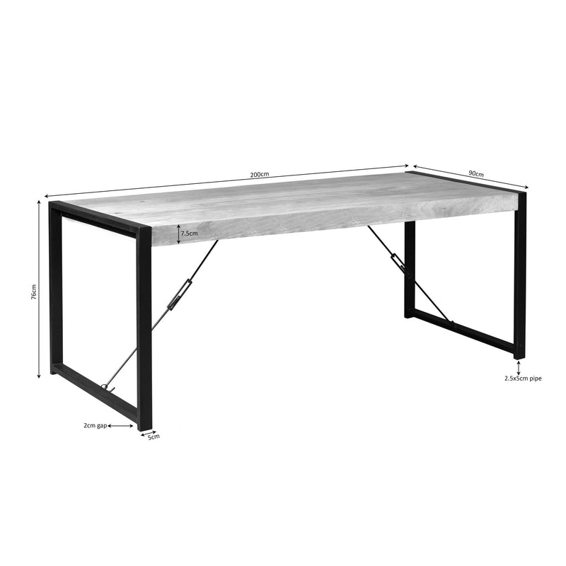 Eettafel Britt Mangohout Naturel 200x90-Eettafels-Starfurn