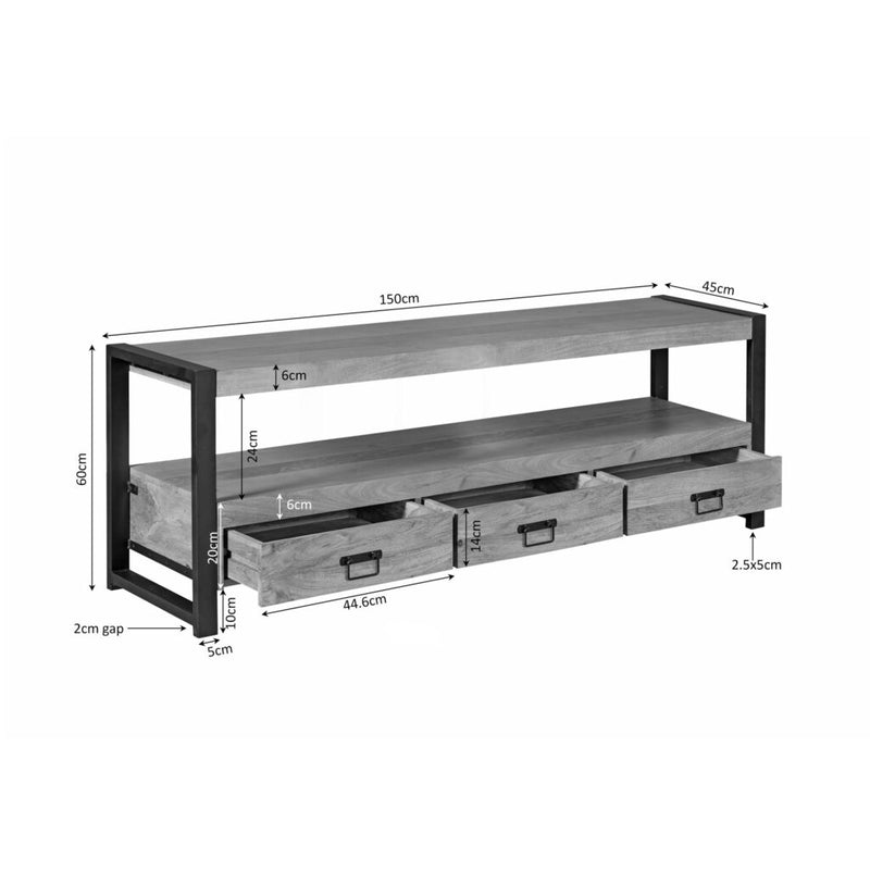 TV-meubel Britt Mangohout Naturel 150cm-TV-meubels-Starfurn