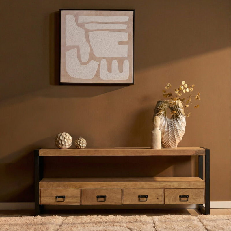 TV-meubel Britt Mangohout Naturel 180cm-TV-meubels-Starfurn