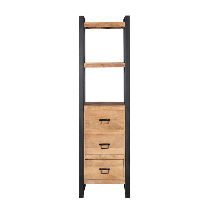 Boekenkast Britt Mangohout Naturel 55cm Met Lades-Boekenkasten-Starfurn