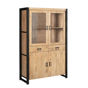 Vitrinekast Britt Mangohout Naturel 115cm-Vitrinekasten-Starfurn