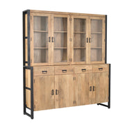 Vitrinekast Britt XXL Mangohout Naturel 200cm-Vitrinekasten-Starfurn