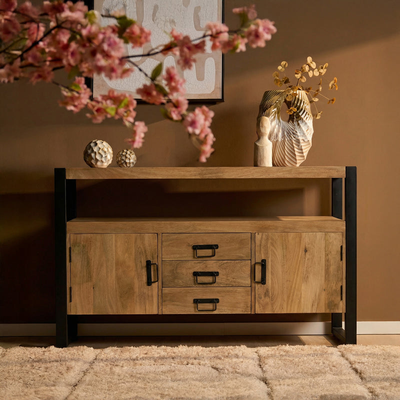 Dressoir Britt Mangohout Naturel 135cm-Dressoirs-Starfurn