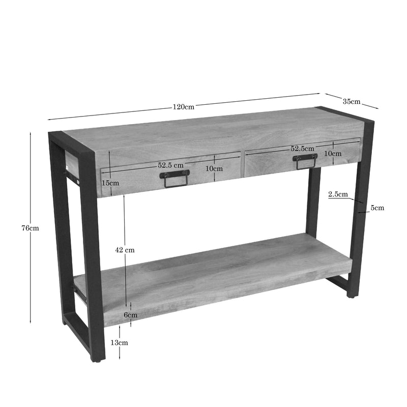 Consoletafel Britt Mangohout Naturel 120cm-Consoletafels-Starfurn