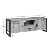 TV-meubel Britt Mangohout Naturel 150cm Deuren Lade-TV-meubels-Starfurn