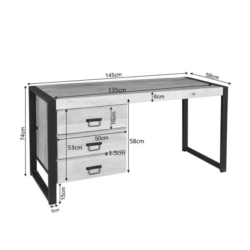 Bureau Britt Mangohout Naturel 145cm-Bureaus-Starfurn