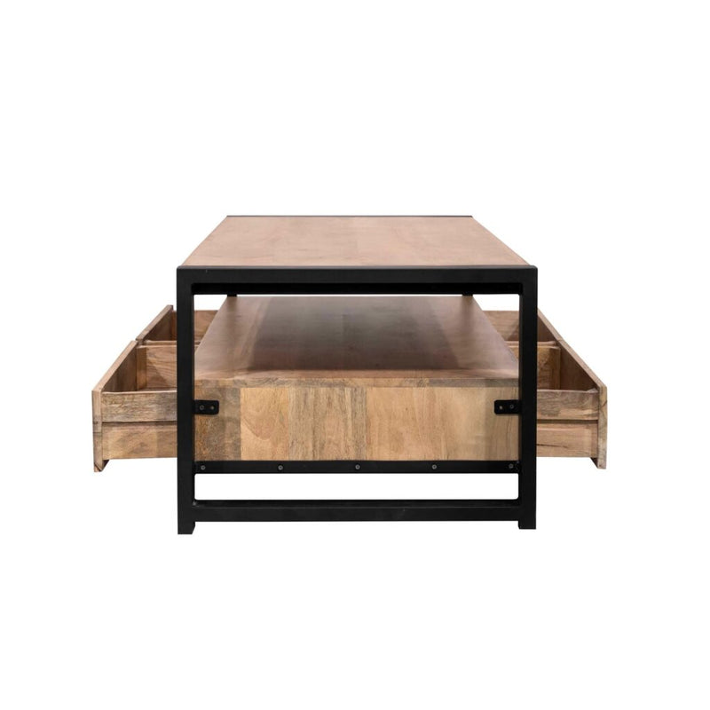 Salontafel Britt Mangohout Naturel 120x60 Vier Lades-Salontafels-Starfurn
