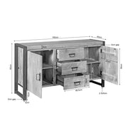 Dressoir Britt Mangohout Naturel 160cm-Dressoirs-Starfurn